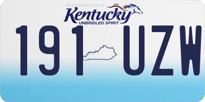 KY license plate 191UZW