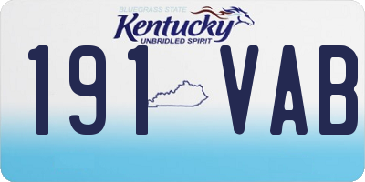 KY license plate 191VAB