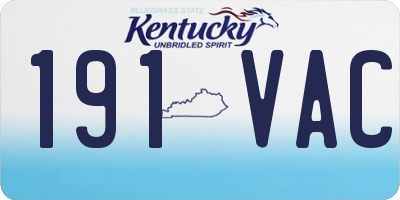 KY license plate 191VAC