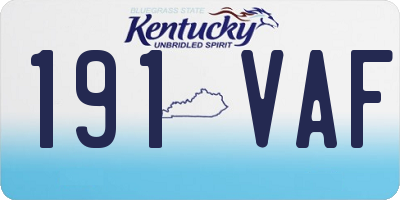 KY license plate 191VAF