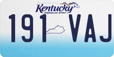 KY license plate 191VAJ