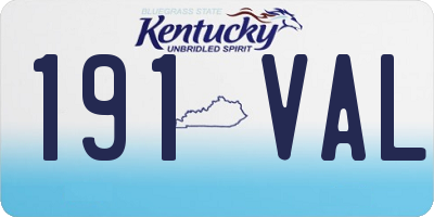 KY license plate 191VAL