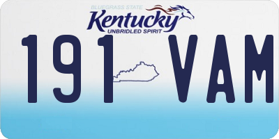 KY license plate 191VAM