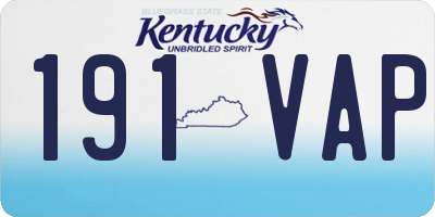 KY license plate 191VAP