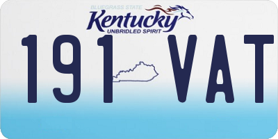 KY license plate 191VAT