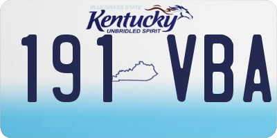 KY license plate 191VBA