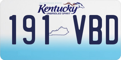 KY license plate 191VBD
