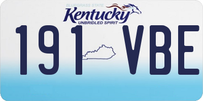 KY license plate 191VBE