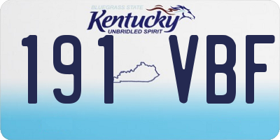 KY license plate 191VBF