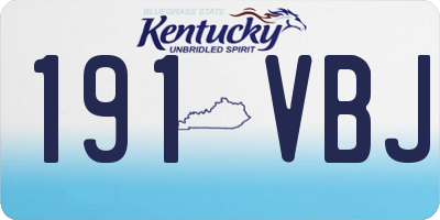 KY license plate 191VBJ