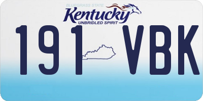 KY license plate 191VBK