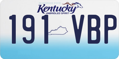 KY license plate 191VBP
