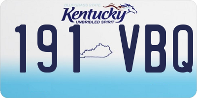 KY license plate 191VBQ