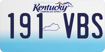 KY license plate 191VBS