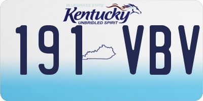 KY license plate 191VBV