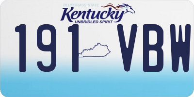 KY license plate 191VBW
