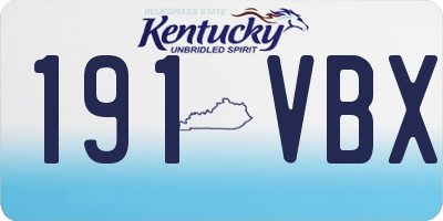 KY license plate 191VBX