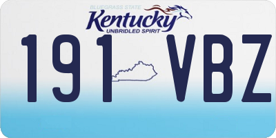 KY license plate 191VBZ