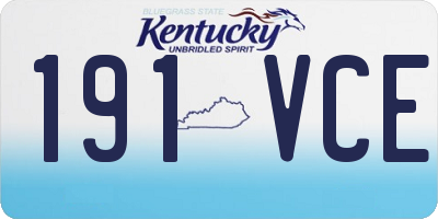 KY license plate 191VCE