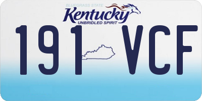 KY license plate 191VCF
