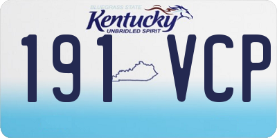 KY license plate 191VCP