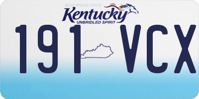 KY license plate 191VCX