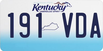 KY license plate 191VDA