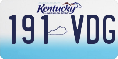 KY license plate 191VDG