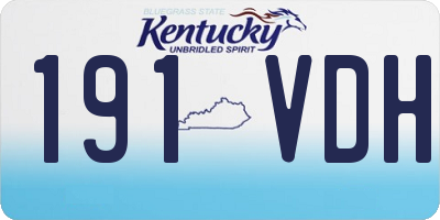KY license plate 191VDH