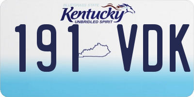 KY license plate 191VDK