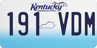 KY license plate 191VDM