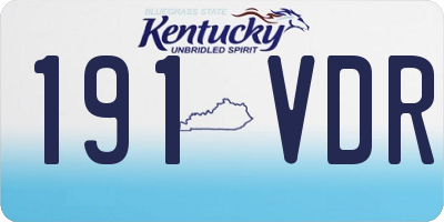 KY license plate 191VDR