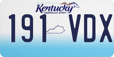 KY license plate 191VDX