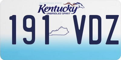KY license plate 191VDZ