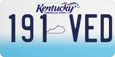 KY license plate 191VED