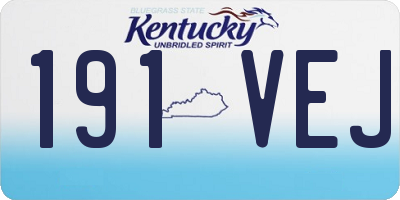 KY license plate 191VEJ