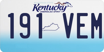 KY license plate 191VEM