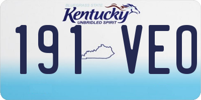 KY license plate 191VEO