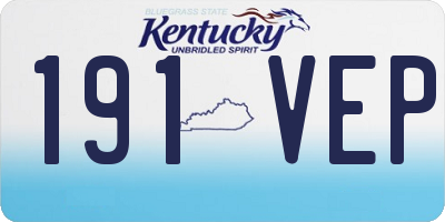 KY license plate 191VEP