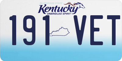 KY license plate 191VET