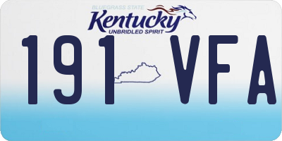 KY license plate 191VFA