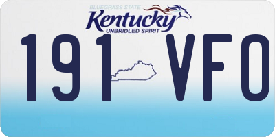 KY license plate 191VFO