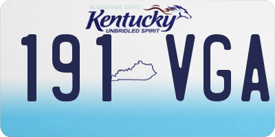 KY license plate 191VGA