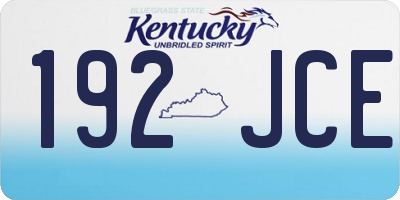 KY license plate 192JCE