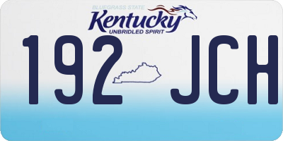 KY license plate 192JCH