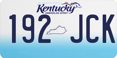 KY license plate 192JCK