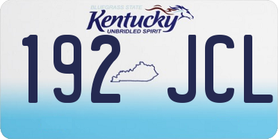 KY license plate 192JCL