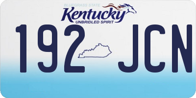 KY license plate 192JCN