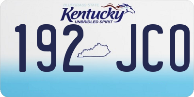 KY license plate 192JCO