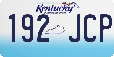 KY license plate 192JCP